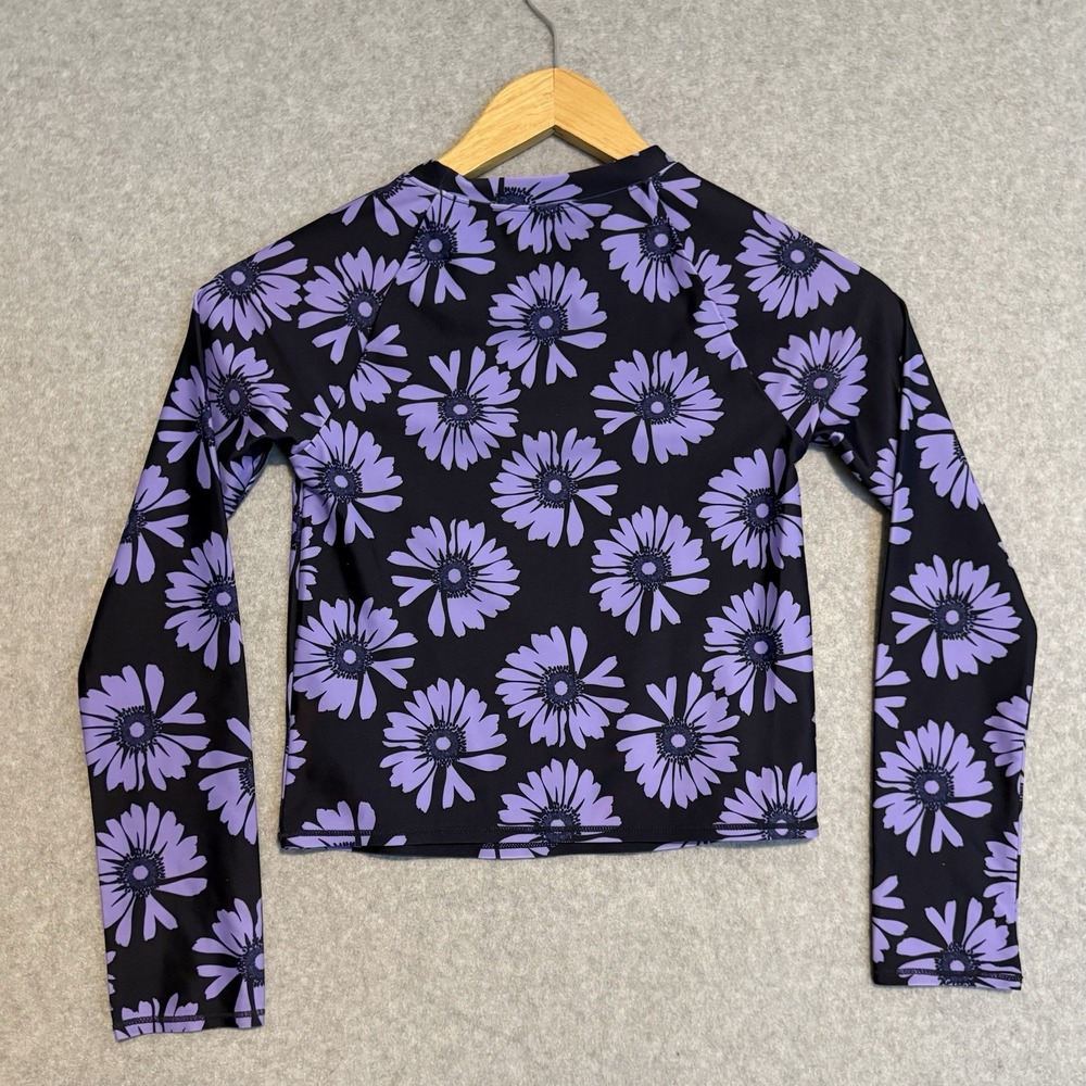 Gap Kids Girls M 8 Purple Wisteria Blossom Rash Guard Long Sleeve Swim Top